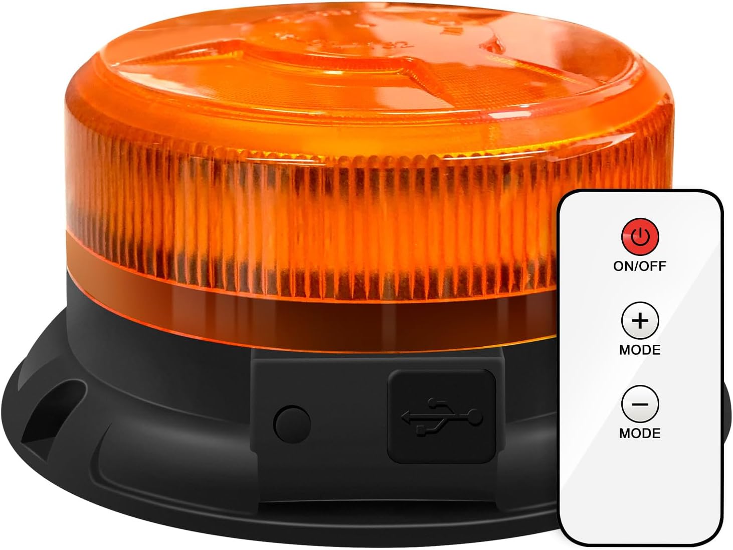 AnTom LED Strobe Lights - Wireless Remote Control Flashing Light-12-24v High Brightness Battery Beacon Lights -Magnetic Base Amber Light- Vehicle Emergency Flashing Warning Light