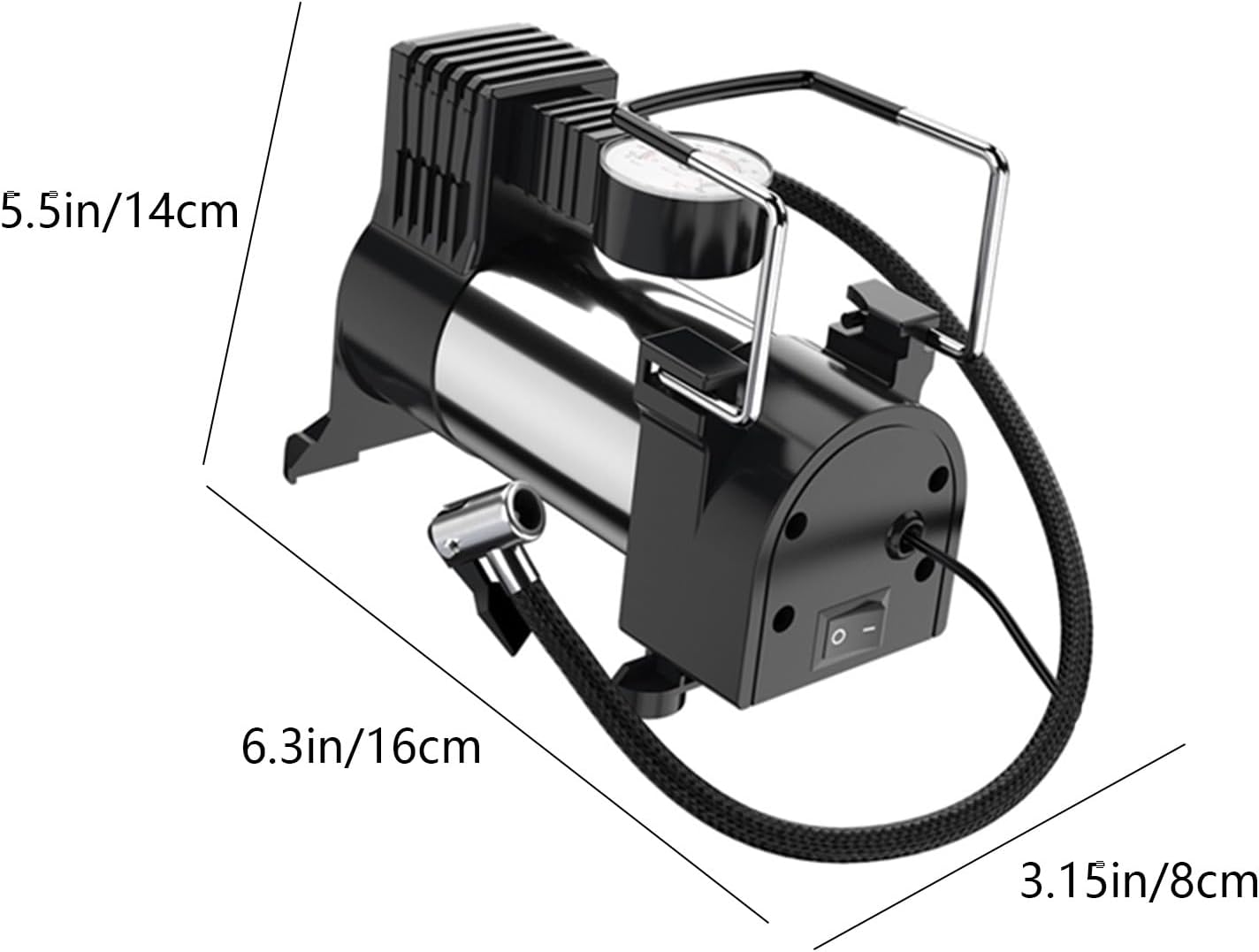 Generic Vehicle Inflatable Pump Single Cylinder Small Vehicle Portable Car Electric Tire Multifunction Inflatable Pump Vehicle with Inflator #2024 - Image 3