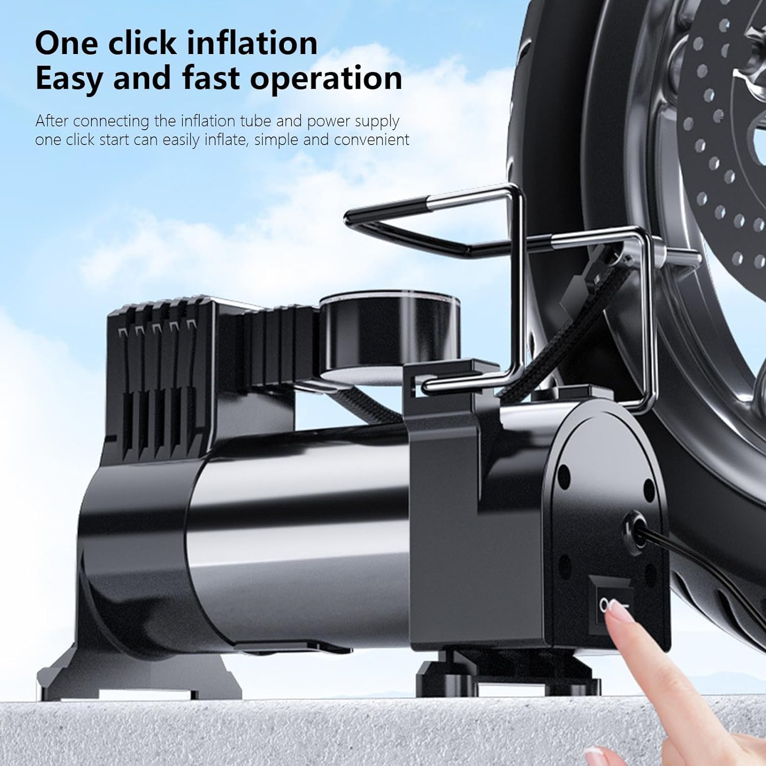 Generic Vehicle Inflatable Pump Single Cylinder Small Vehicle Portable Car Electric Tire Multifunction Inflatable Pump Vehicle with Inflator #2024 - Image 6