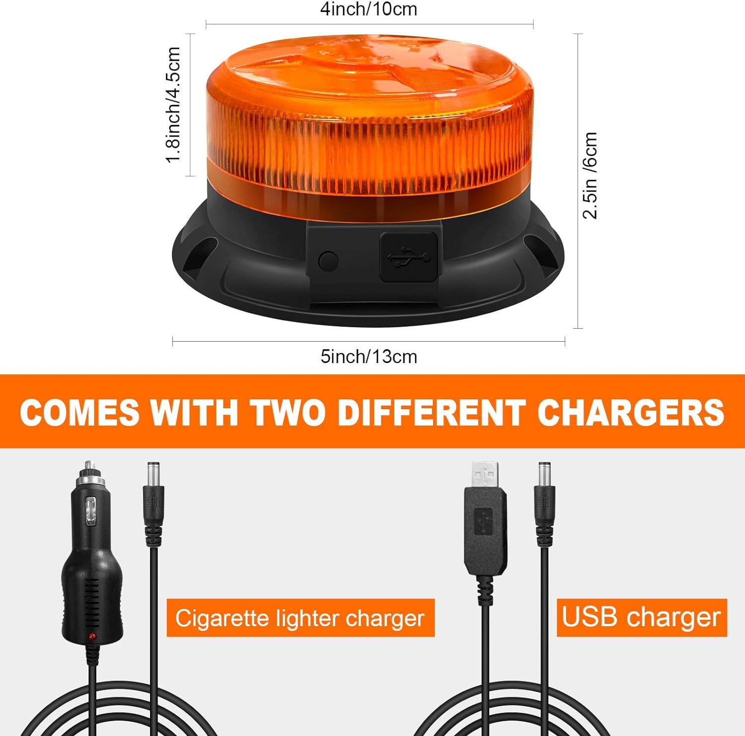 AnTom LED Strobe Lights - Wireless Remote Control Flashing Light-12-24v High Brightness Battery Beacon Lights -Magnetic Base Amber Light- Vehicle Emergency Flashing Warning Light - Image 8