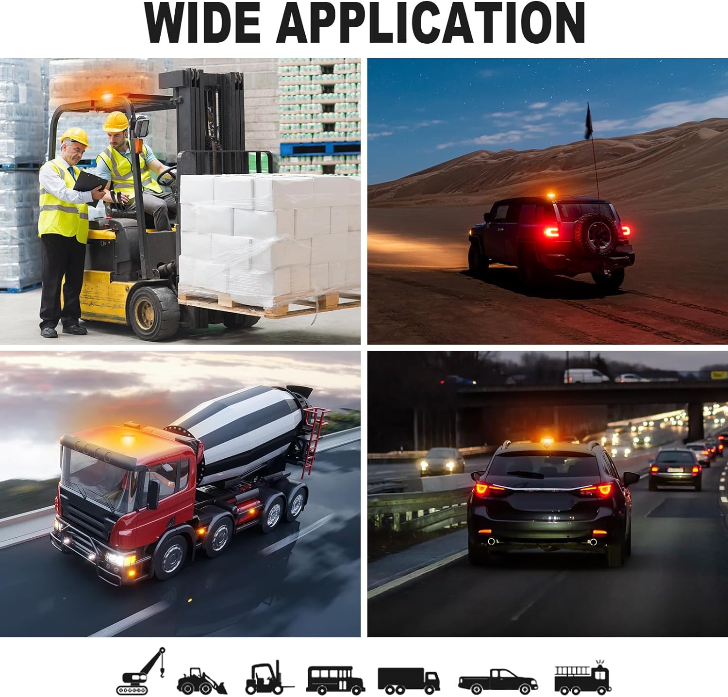AnTom LED Strobe Lights - Wireless Remote Control Flashing Light-12-24v High Brightness Battery Beacon Lights -Magnetic Base Amber Light- Vehicle Emergency Flashing Warning Light - Image 9