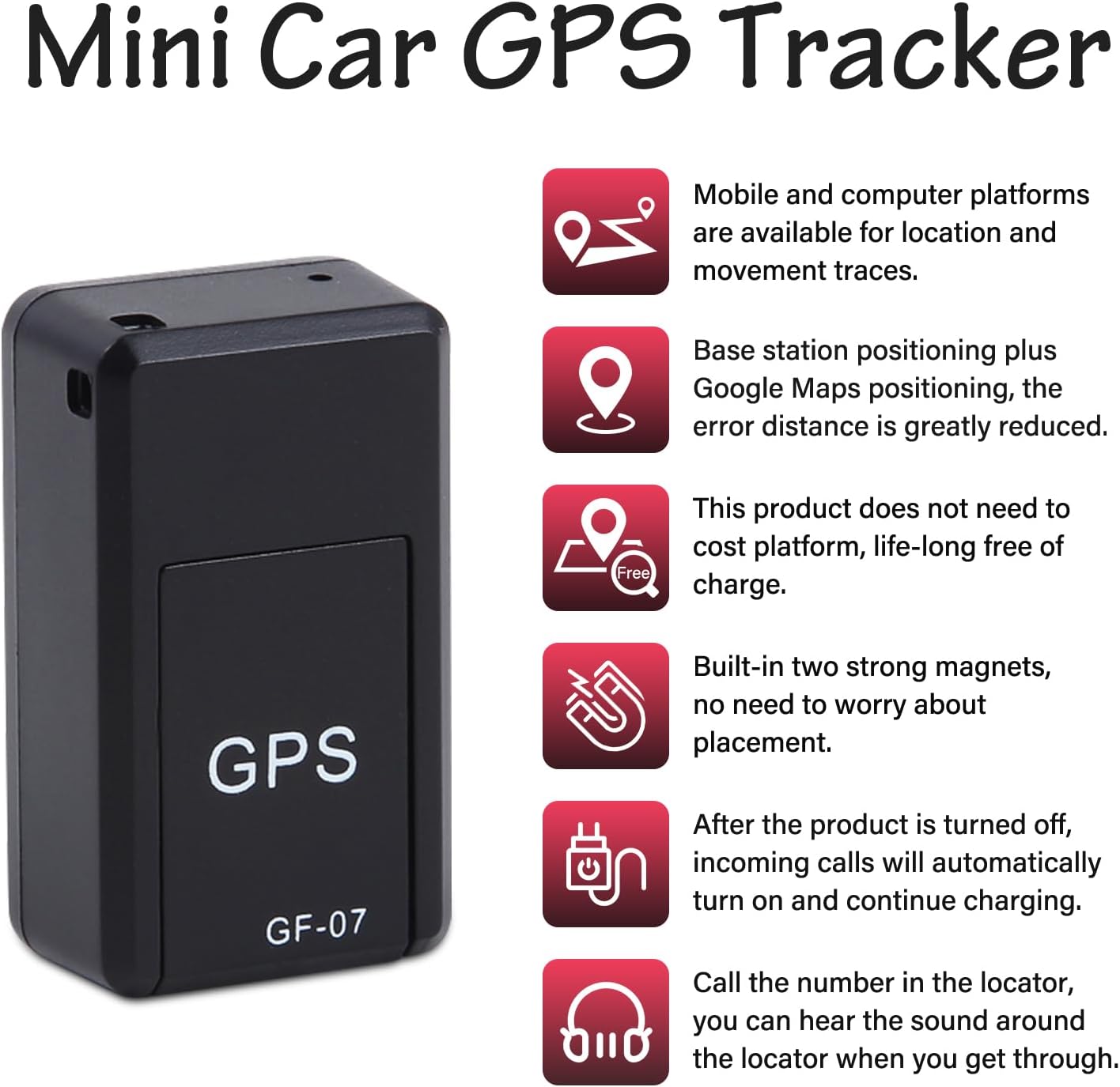 GPS Tracker for Vehicles, Mini Car GPS Tracker Portable Real Time Magnetic GPS Tracking Device, Full Global Coverage Location Tracker for Car,Trucks/Person. No Subscription Required/No Monthly Fee - Image 7