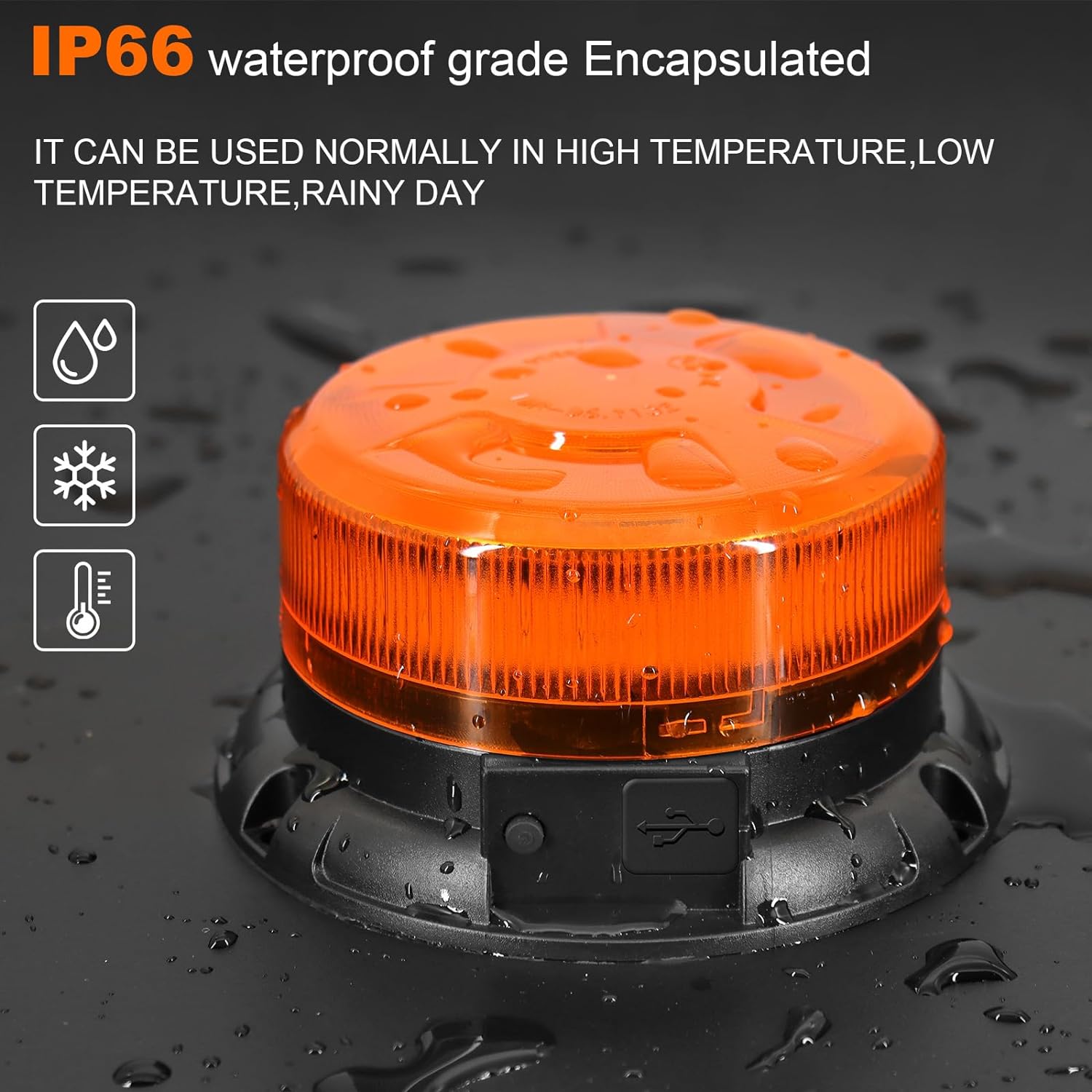 AnTom LED Strobe Lights - Wireless Remote Control Flashing Light-12-24v High Brightness Battery Beacon Lights -Magnetic Base Amber Light- Vehicle Emergency Flashing Warning Light - Image 6