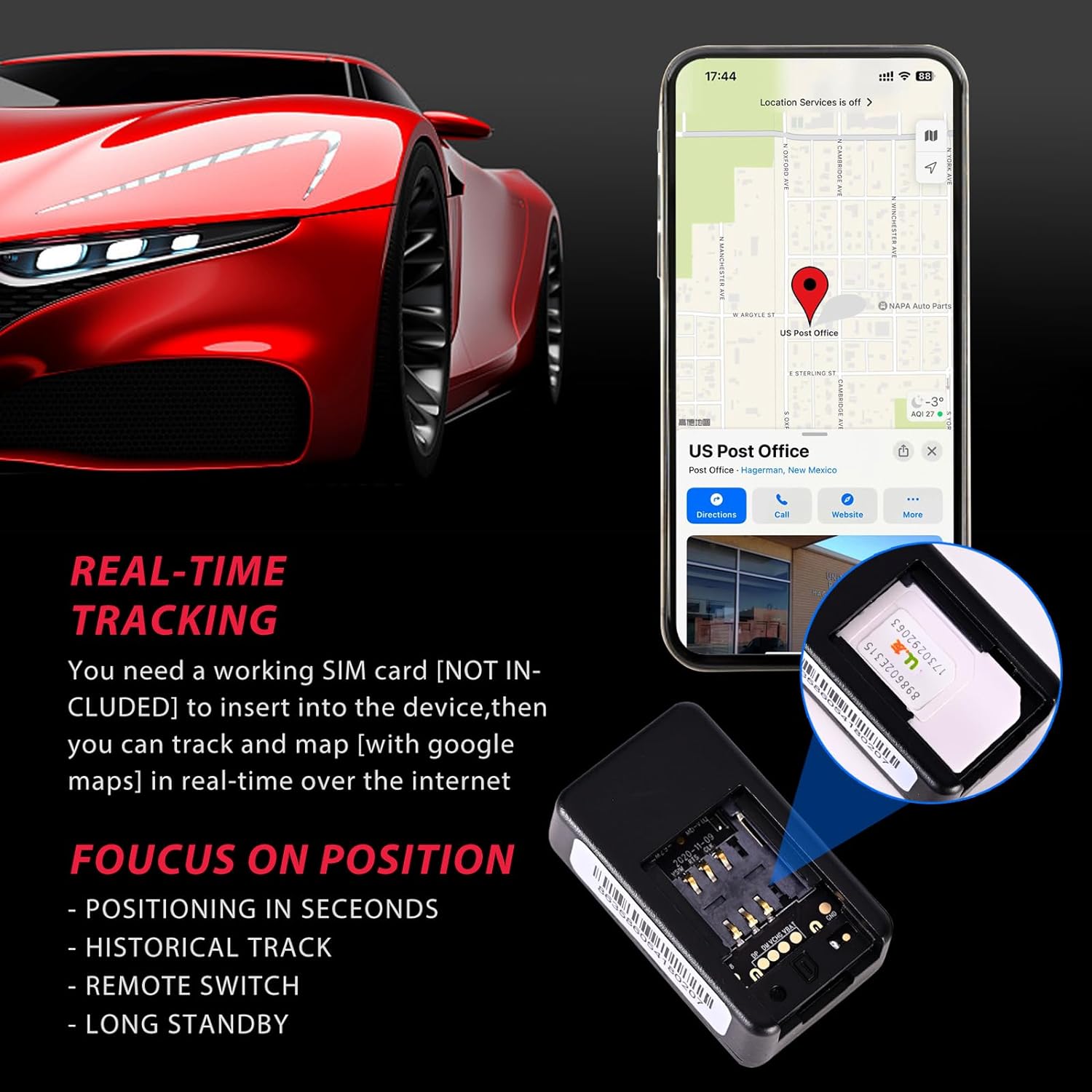 Mini GPS Tracker for Vehicles/Mini Magnetic GPS Device Real time Car Locator Full USA Coverage, No Monthly Fee, Long Standby GSM SIM GPS Tracker for Trucks/Person 2024 - Image 3