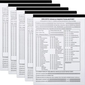 Motiskyy 5 Pack 5.5" x 8.5" Detailed Driver's Vehicle Inspection Report 31 Sets of Forms Per Book 2-ply Carbonless Detailed Daily Pre Trip Inspection Report for Drivers and Truckers