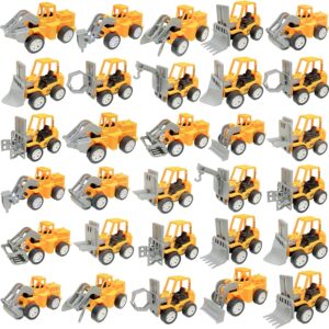 Whkvnng 30PCS Mini Construction Vehicles,Play Figure Vehicles,Construction Engineering Trucks,Construction Pull Back Vehicles,Small Construction Toys for Birthday Party Favors,Gifts