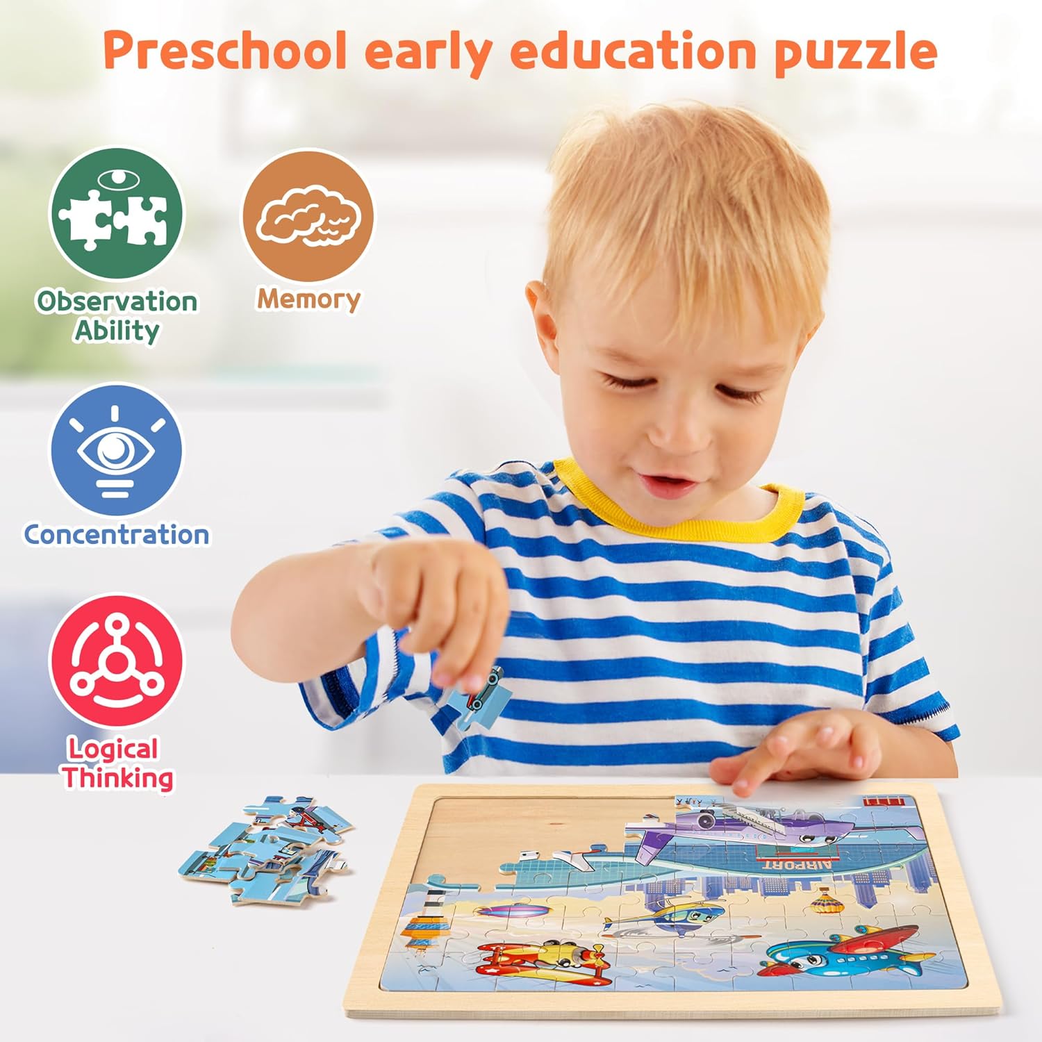 SYNARRY Wooden Vehicle Puzzles for Kids Ages 4-6, 6 Packs 60 PCs Jigsaw Puzzles Preschool Educational Toys Gifts for Children Ages 4-8, Kids Puzzles for 4+ Year Olds Boys Girls, Wood Puzzles Ages 3-10 - Image 6