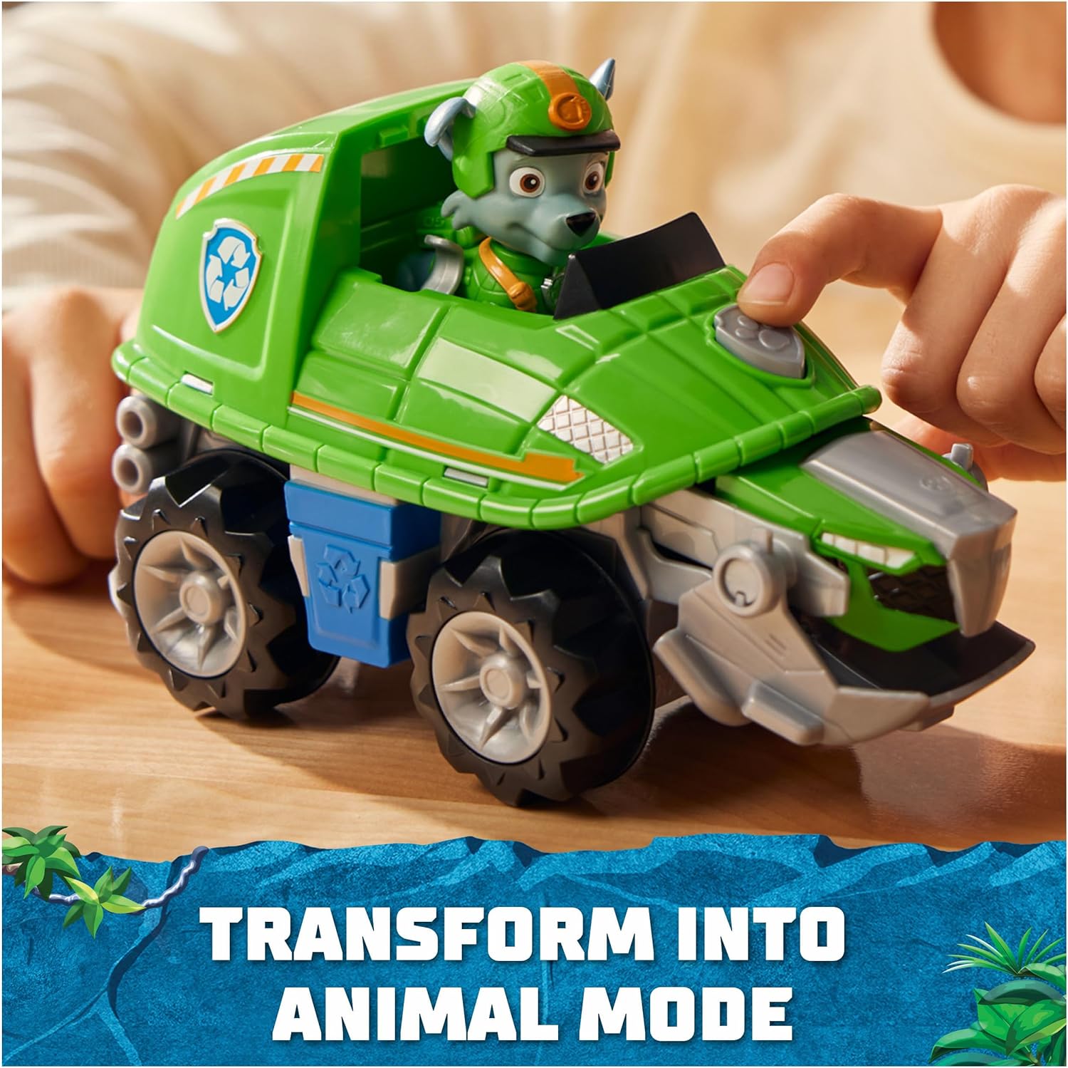 Paw Patrol Jungle Pups, Rocky Snapping Turtle Vehicle, Toy Truck with Collectible Action Figure, Kids Toys for Boys & Girls Ages 3 and Up - Image 2