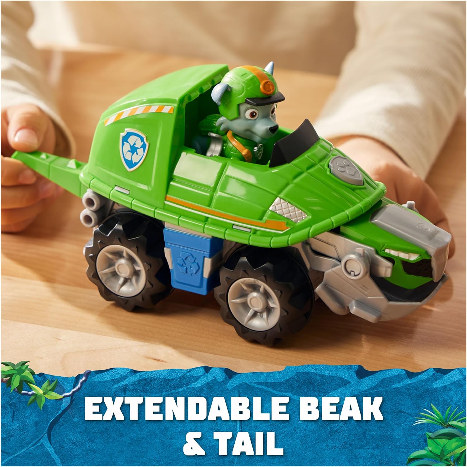 Paw Patrol Jungle Pups, Rocky Snapping Turtle Vehicle, Toy Truck with Collectible Action Figure, Kids Toys for Boys & Girls Ages 3 and Up - Image 3