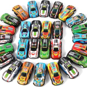 Benzem 28 Pack Pull Back Cars for Kids, Mini Vehicles Toy Bulk Party Favor Race Cars Toys, Goodie Bag Stuffers, Pinata Fillers for Boys Girls Toddlers