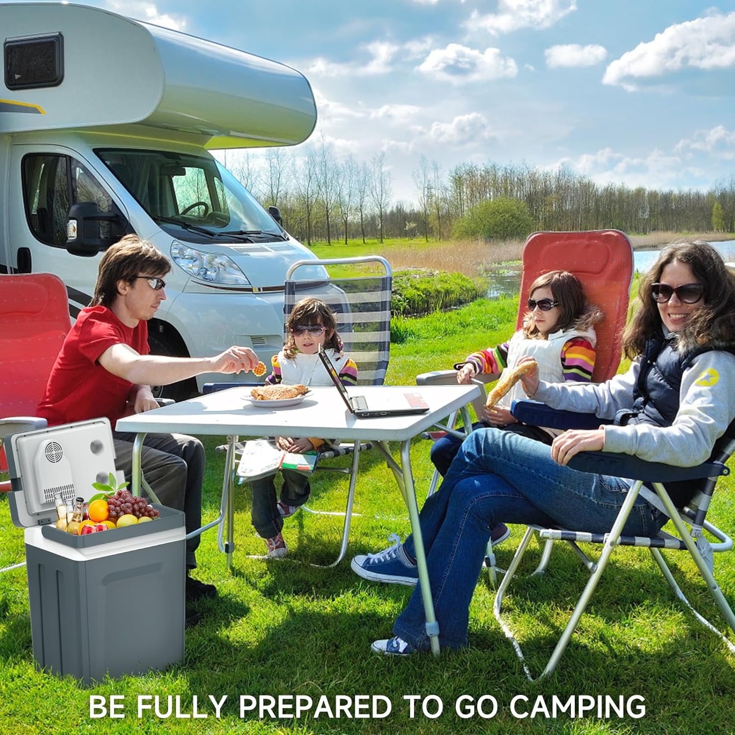 SHAREWIN Electric Cooler & Warmer with Handle 26.5 Quart/25L Portable Thermoelectric Fridge for Vehicles & Trucks with 110V AC & 12V DV, Portable Refrigerator for Camping, Mini Car Refrigerator.Grey - Image 8
