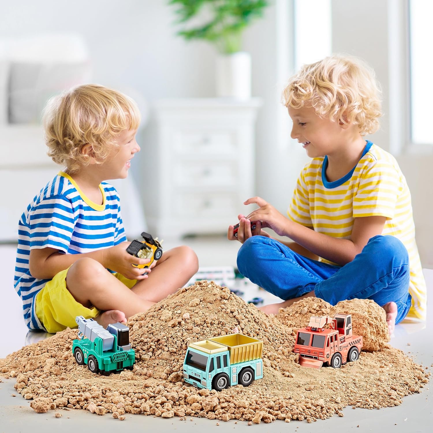 KIDAMI Die-Cast Metal Construction Vehicles Toy Cars Set, Mini Pull Back Car Excavator Cars Trucks, Toys for Toddlers Boys & Girls Birthday Gifts, Easter Egg Fillers, Cake Decorations - Image 7